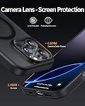 NIMASO pour iPhone 16 Pro Max Cas, compatible avec MagSafe,Protection militaire antichoc, boîtier de téléphone magnétique anti-rayure mince pour iPhone 16 Pro Max (6.9 ench),Translucide noir MagSafe