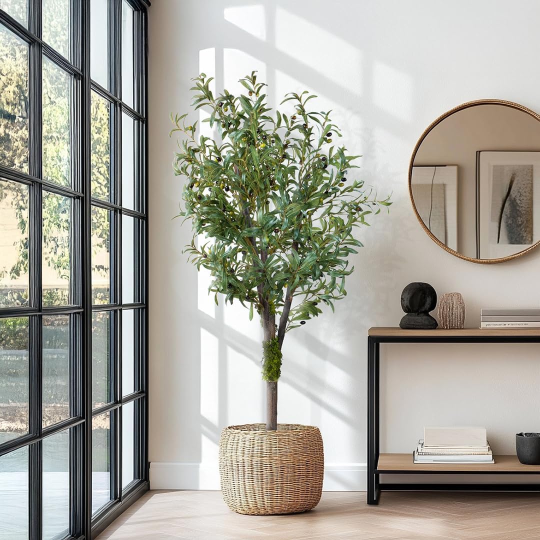 Blaine Olivier Sauvage 180cm Grande Plante Artificielle Décorative pour Intérieur Extérieur