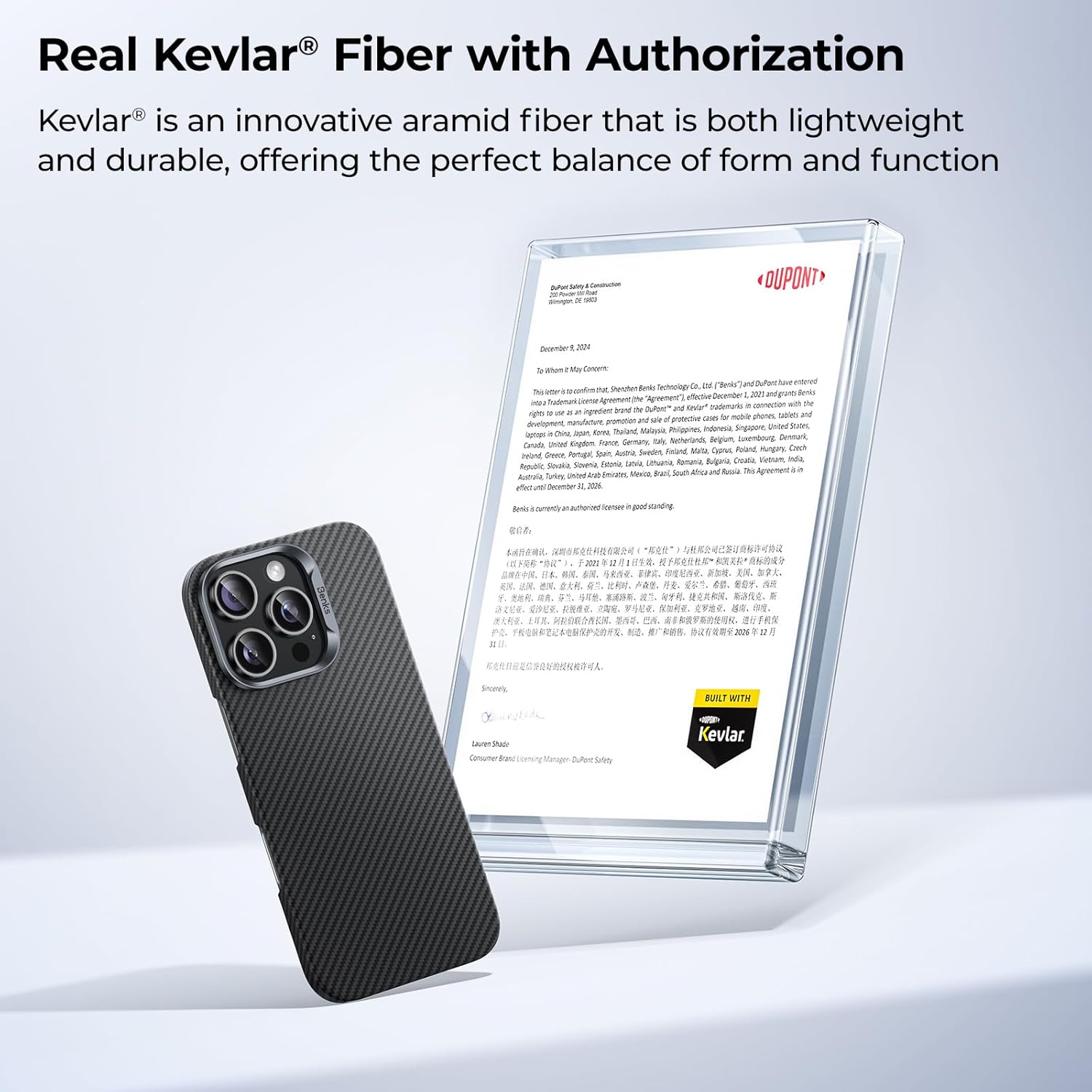 BENKS ArmorAir 600D Case for iPhone 16 Pro Max, [Compatible with Magsafe] Ultra Slim & Light iPhone 16 Pro Max Case, Built with Dupont Kevlar Aramid Fiber, Minimalist Design - Image 3