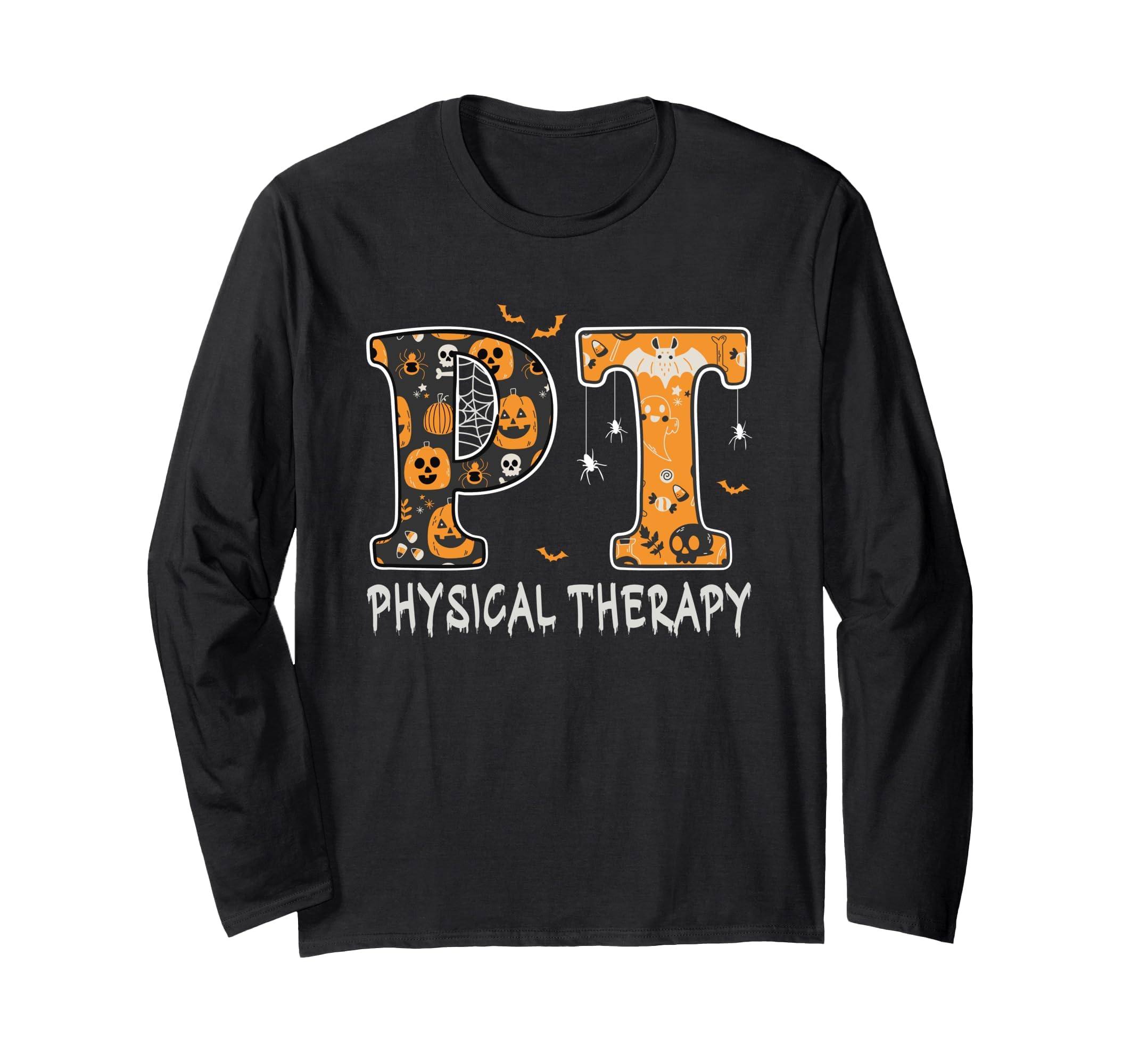Physical Therapist pt Halloween Physical Therapy Spooky Long Sleeve T-Shirt