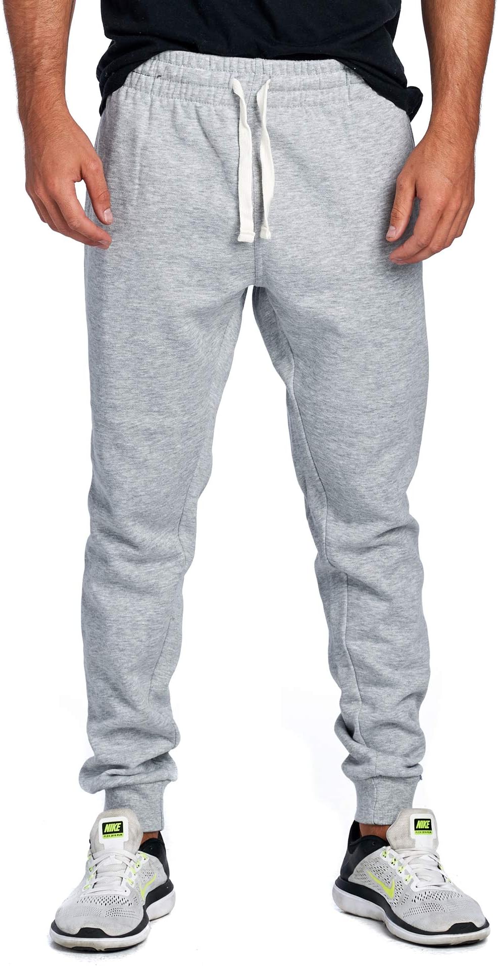Men's Joggers Sweatpants Basic Fleece Marled Jogger Pant Elastic Waist