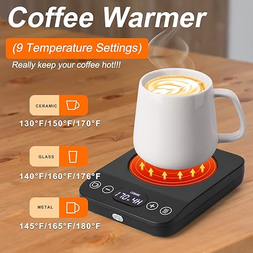Miniatura 3 de Calentador de taza de café, calentador de café eléctrico para escritorio, oficina en casa, encendido y apagado automático, inducción por gravedad,