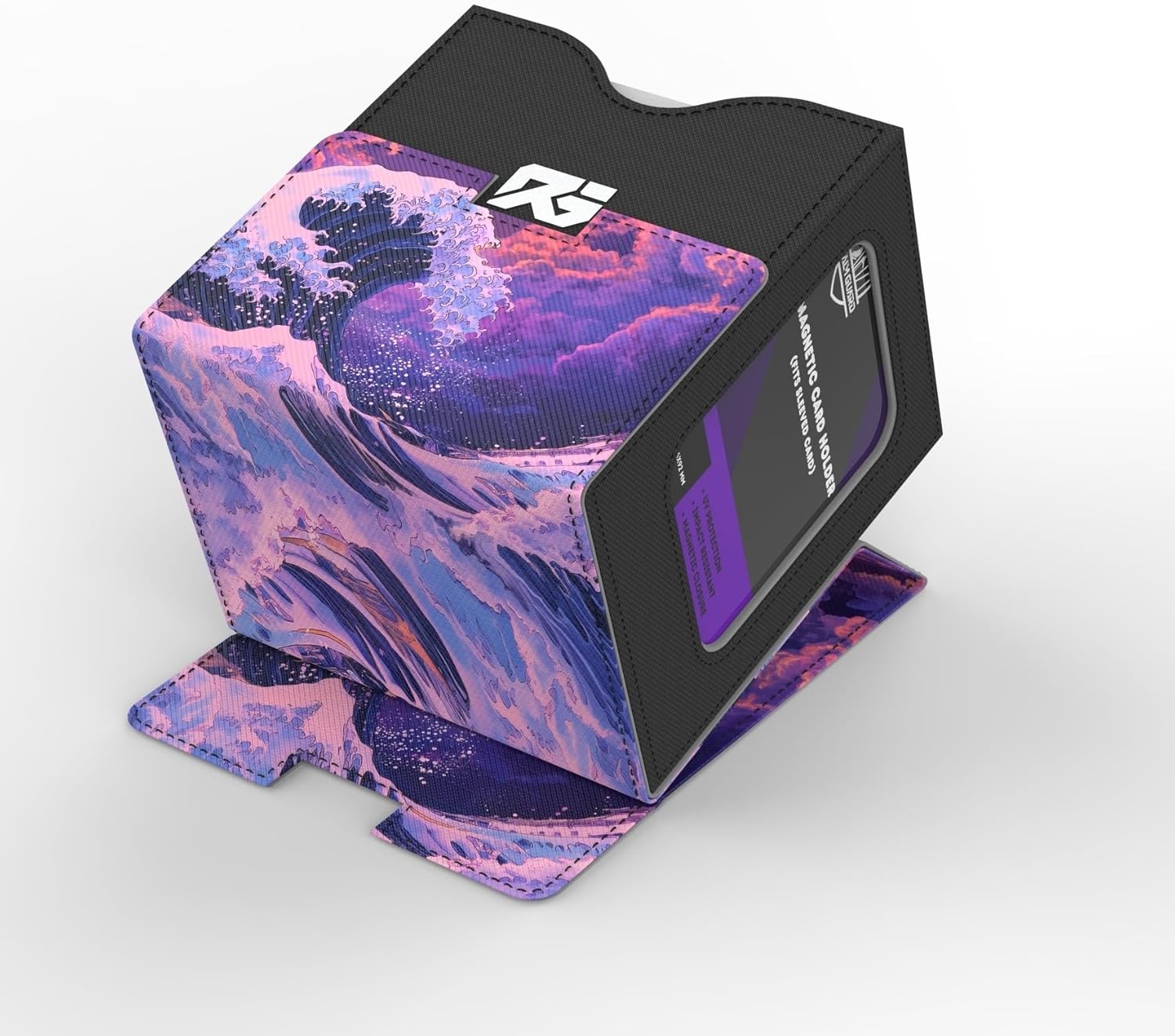 TCG/MTG Commander 100+ Card Art Deck Box With Storage (Great Purple Wave)