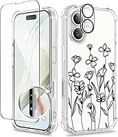 Vista 17 de GVIEWIN - Funda para iPhone 11 con protector de pantalla + protector de lente de cámara, cubierta protectora transparente suave de poliuretano