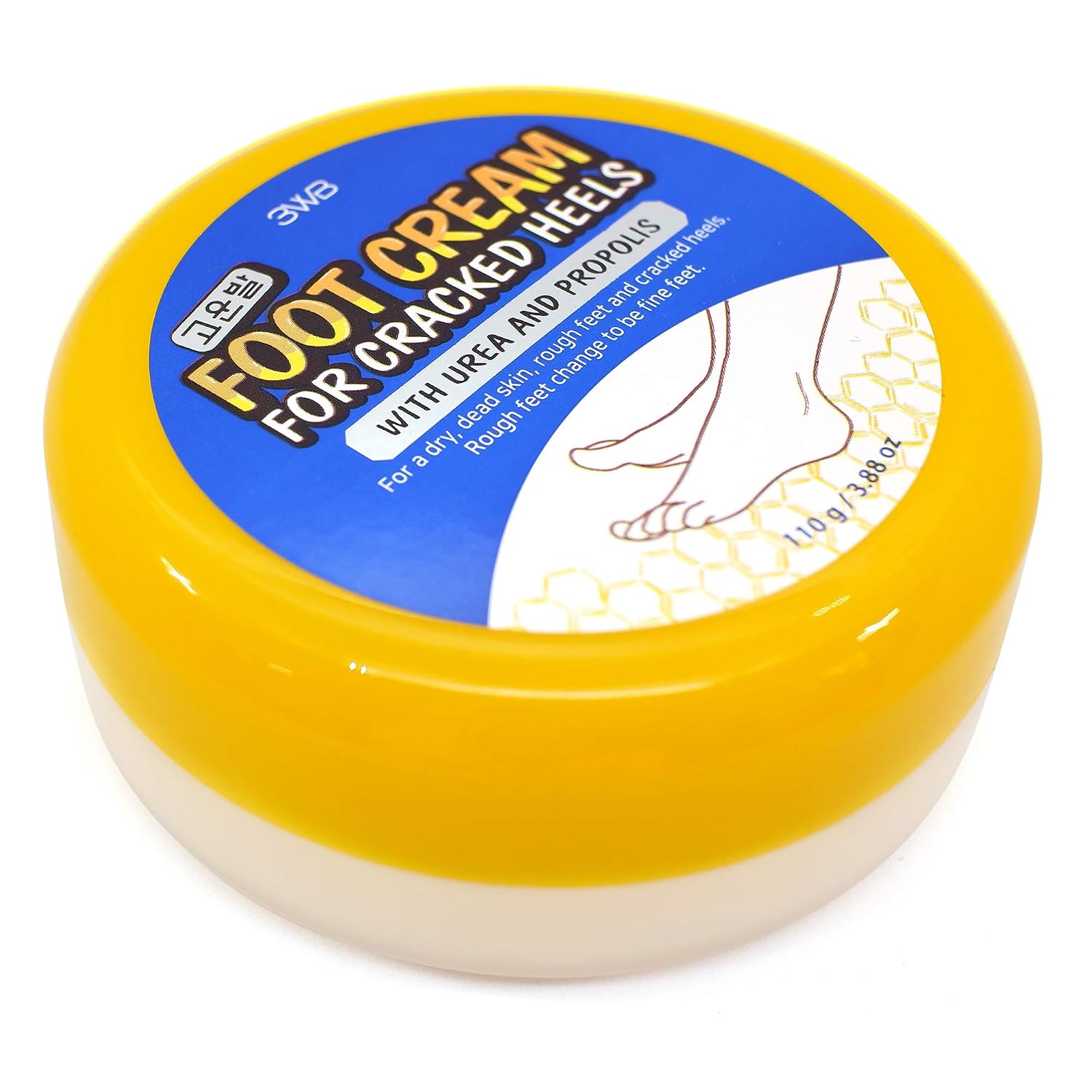 3WB Luxury Gounbal Foot Cream, 3.88oz, 40mmT x 85mmDia, with Urea and Propolis