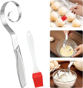10 Stainless Steel Danish Dough Whisk, Sourdough Bread Mixing Tool