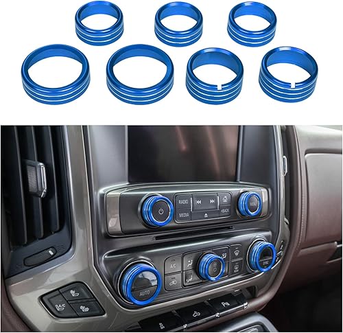 JKCOVER Cubierta de botón de consola central compatible con Chevy SilveradoGMC Sierra 2014 2015 2016 2017 2018 cubierta para perilla de interruptor