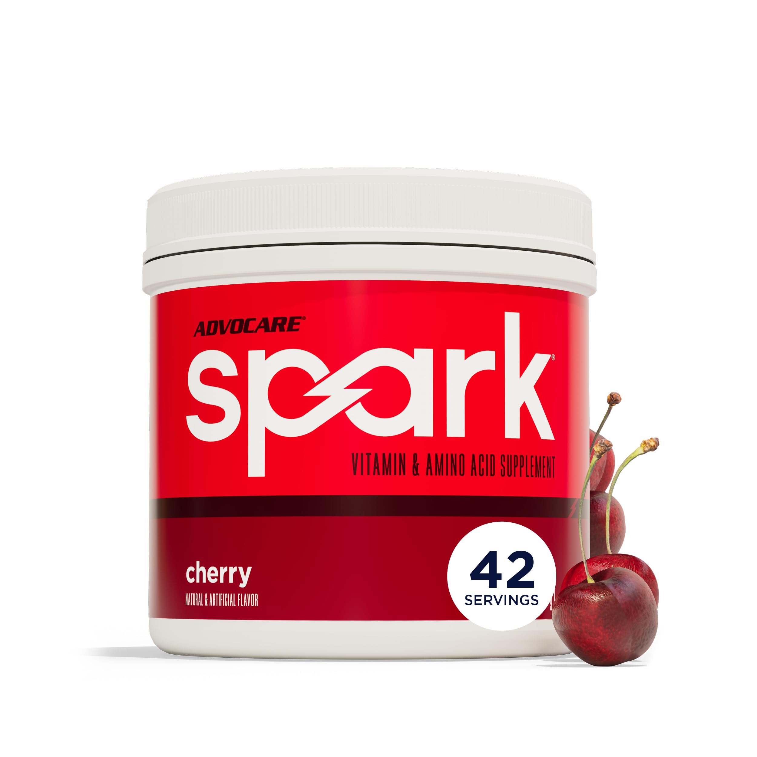 AdvoCare Spark - Energy Drink Mix - Vitamin & Amino Acid Supplement - Supports Energy & Focus - Portable Immune Support - Sugar-Free - Cherry - 10.5 oz (42 Servings)