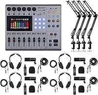 Vista 1 de Zoom PodTrak P8 - Paquete de grabadora de podcasting con paquete de accesorios de micrófono (paquete de 4), soporte de micrófono con brazo de brazo