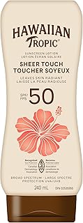 Hawaiian Tropic Sheer Touch Lotion Sunscreen SPF 50, 240mL | Hawaiian Tropic Sunscreen SPF 50, Broad Spectrum Sunscreen, Body Sunscreen, 240mL