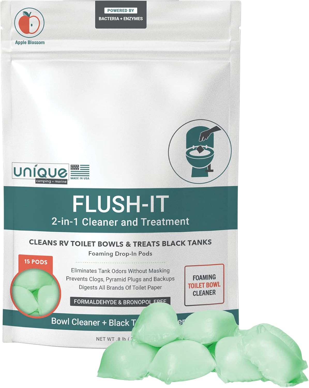 Unique FlushIt 2in1 RV Toilet Bowl Cleaner and RV Black