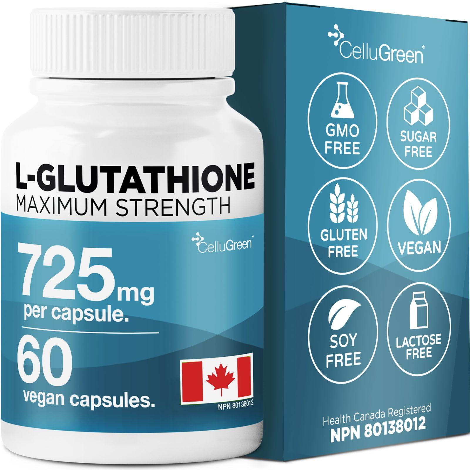 glutathione made in canada 725mg L-Glutathione MOST POWERFUL AVAILABLE Antioxidant Support for  Cellular Health, Liver Detox, Skin & Immune Health, Vegan, Made in Canada.  60 Capsules : Amazon.ca: Health & Personal Care