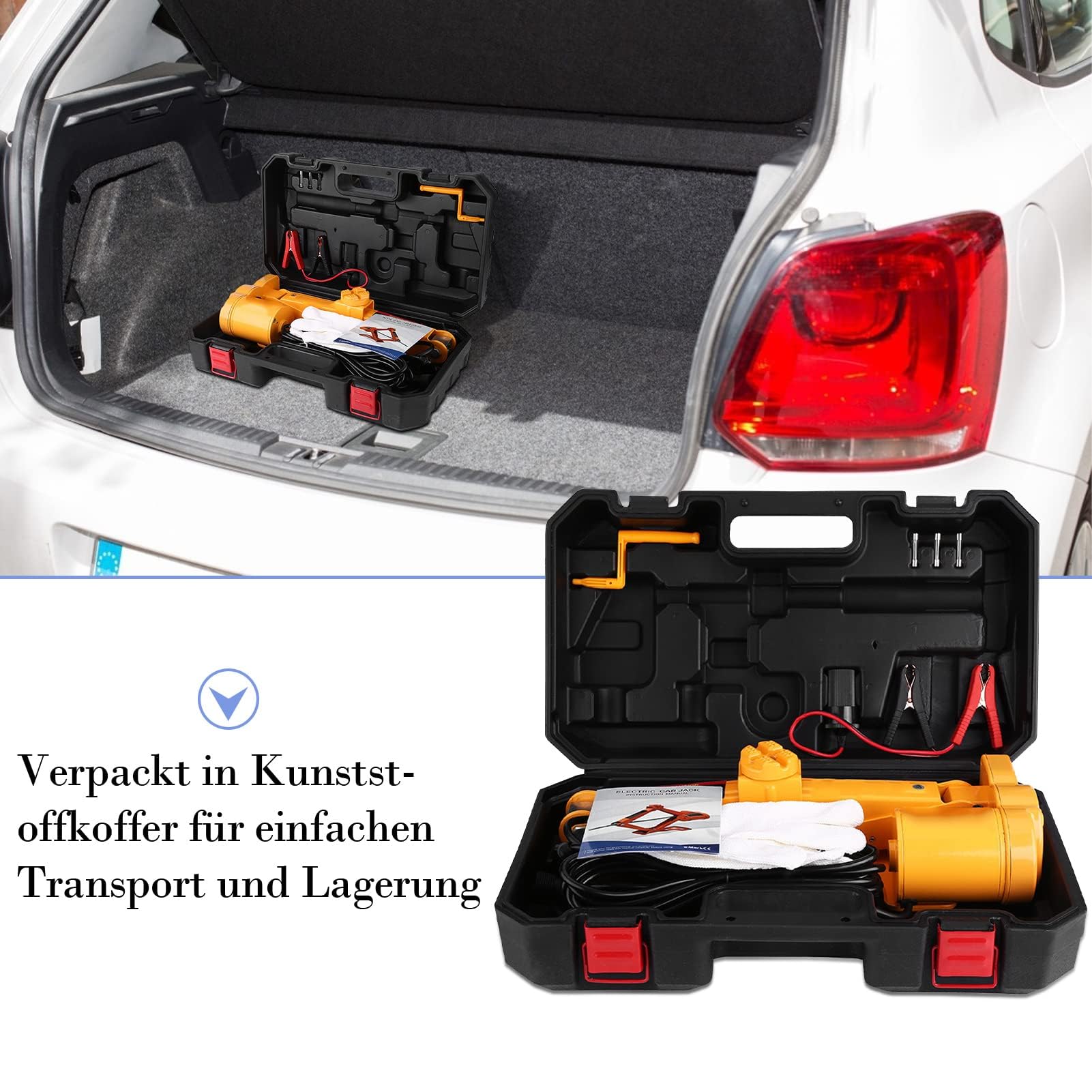 Zerone Elektrischer Wagenheber für Auto, 12 V Universal Scherenwagenheber mit Controller für SUV Auto, Kapazität 2 Tonnen