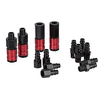 Amazon Basics High Flow Air Coupler and Plug Kit - 1/4-Inch NPT Fittings - 14-Piece