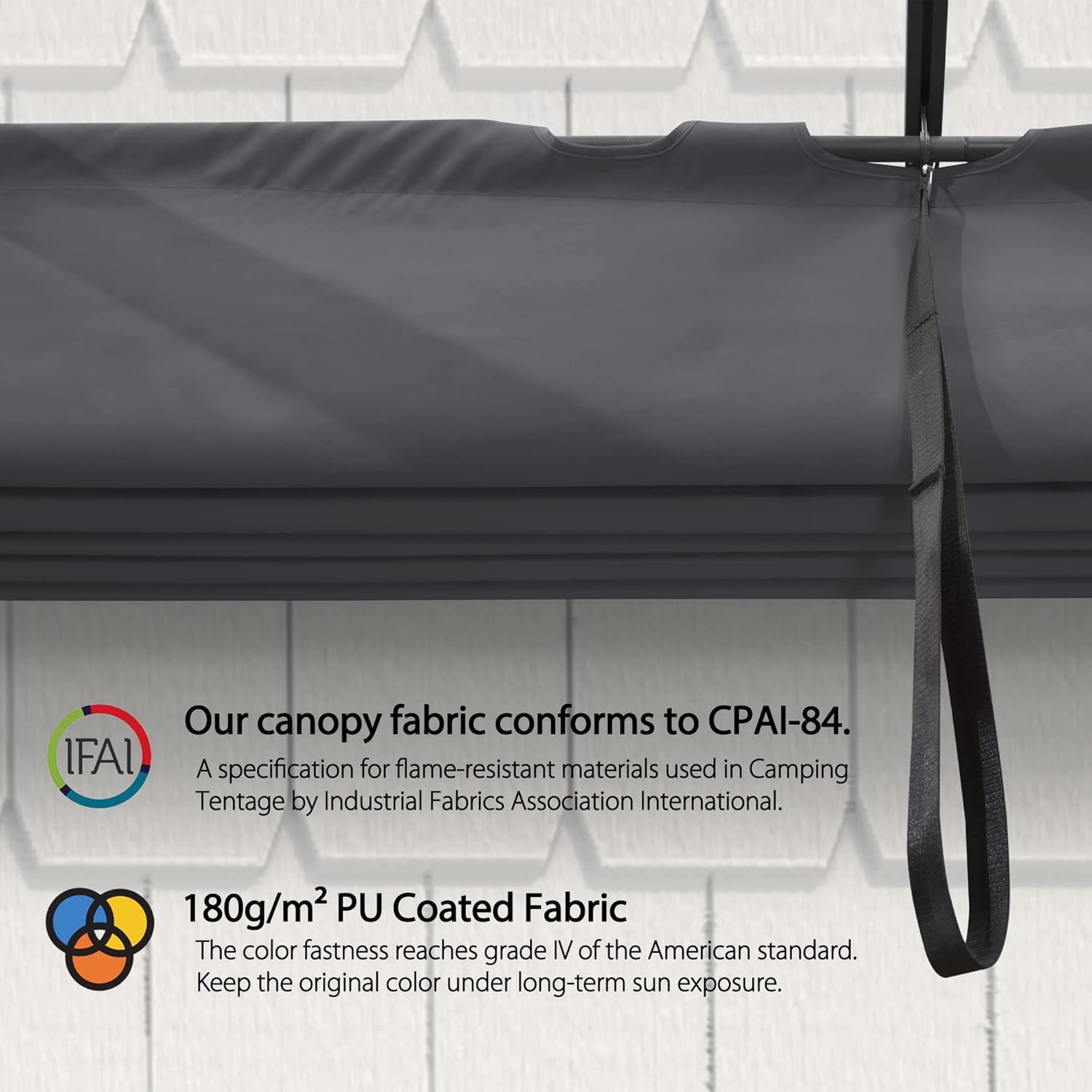 PURPLE LEAF Pergola Shade Cover for 10' X 10' Deck Porch Outside Outdoor Retractable Durable Fabric Canopy Replacement Top Only Gray