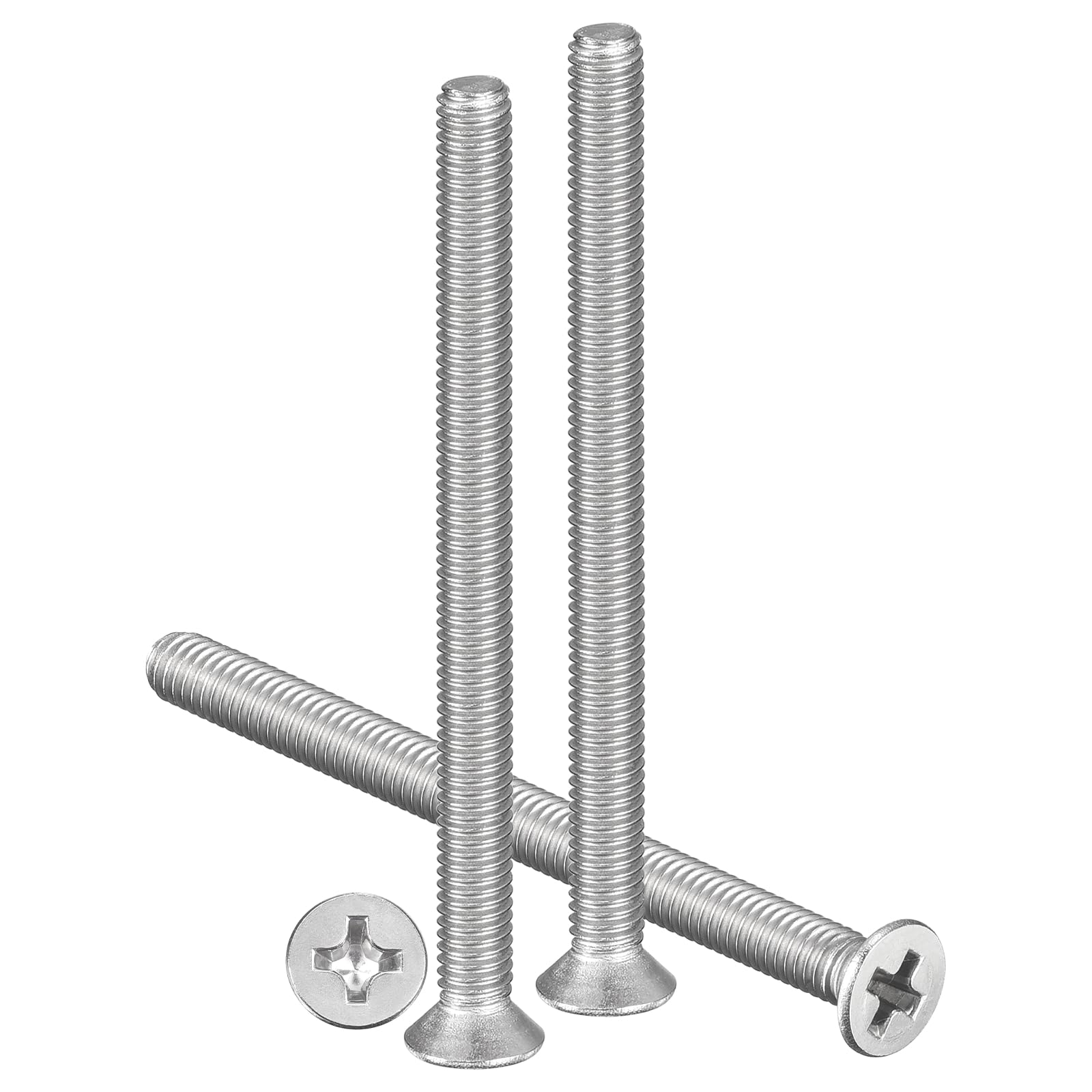 METALLIXITY Phillips Flat Head Machine Screws Bolts (M3-0.5x40) 100Pcs, Stainless Steel 304 Countersunk Cross Screws - for Household Indoor Maintenance Installment DIY, Silver