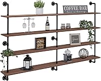 Vista 8 de Estantería flotante para libros estantes de baño sobre inodoro estanterías industriales de tubo estantes de tubería estantes de pared rústicos Blanco