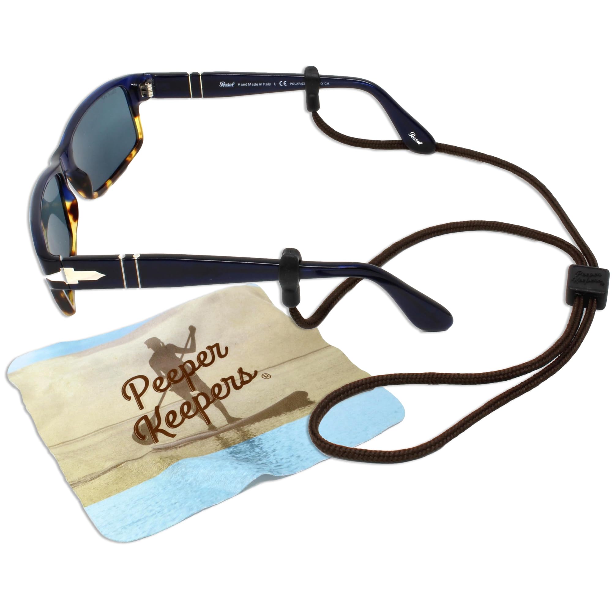 Eyeglass Retainer &amp; Sunglass Holder Supercord Adjustable w/Microfiber Cloth