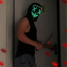 Poptrend Halloween Mask LED Light up Masks for Festival Cosplay Halloween Costume Masquerade Parties,Carnival,Gifts