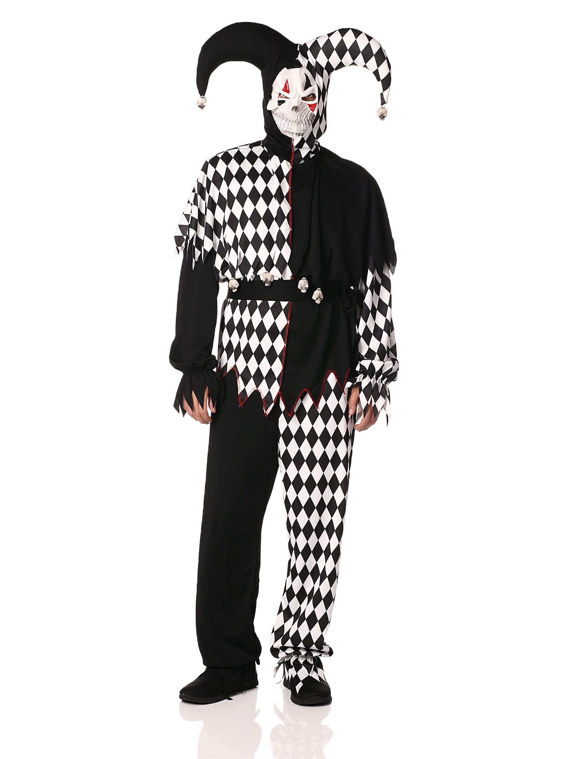 Amazon.com: Adult Black/White Evil Jester Big \u0026 Tall Costume 48-52 Plus :  Clothing, Shoes \u0026 Jewelry