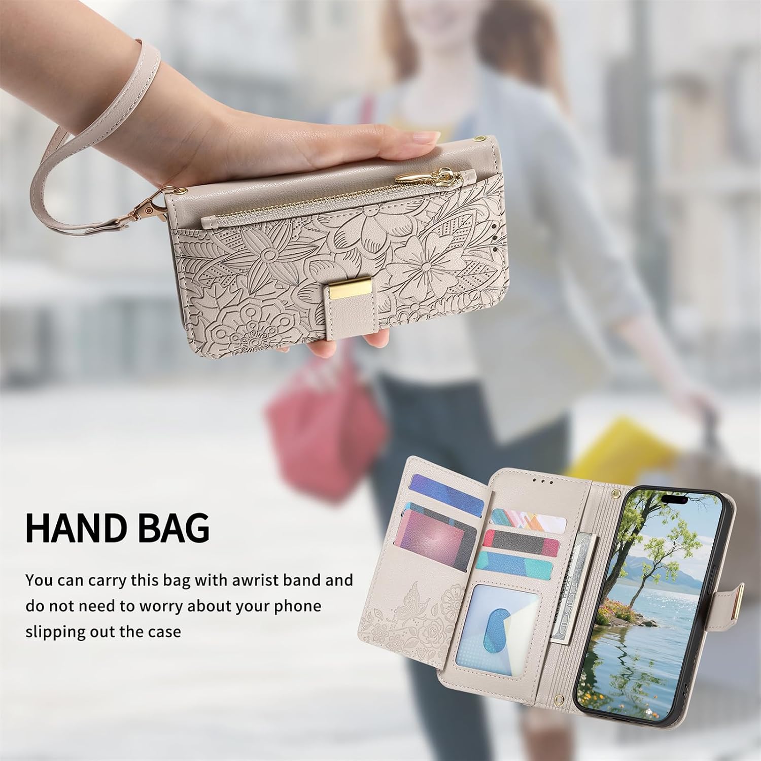 Crossbody Wallet Case for Google Pixel 10A with Lanyard Strap, Kickstand, Card Slot Holder, PU Leather Cover Handbag, Zipper Lanyard case Fit for Google Pixel 10A-Grey