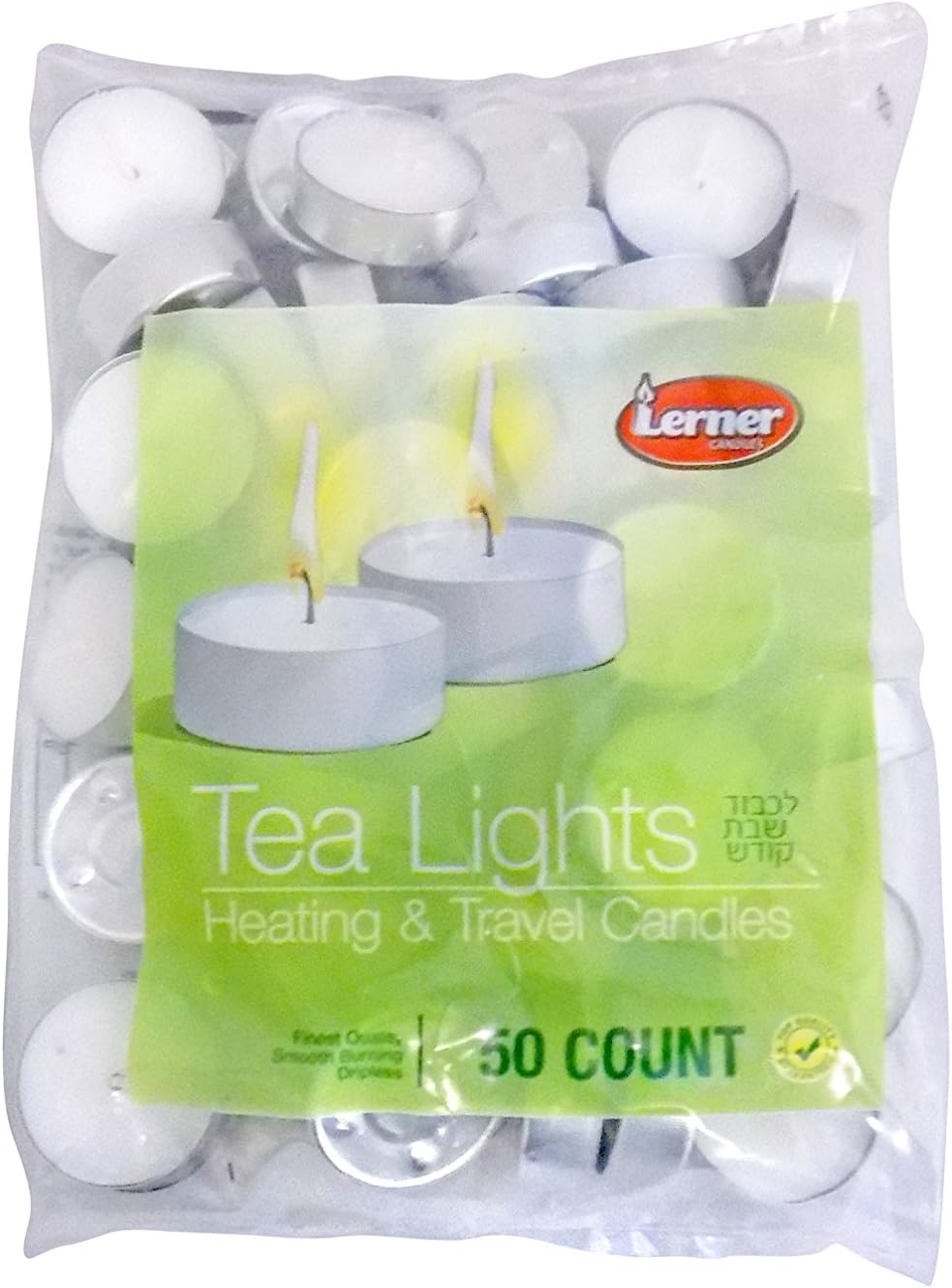 50 COUNT Unscented White Quality Tealight Candle Lerner Candle