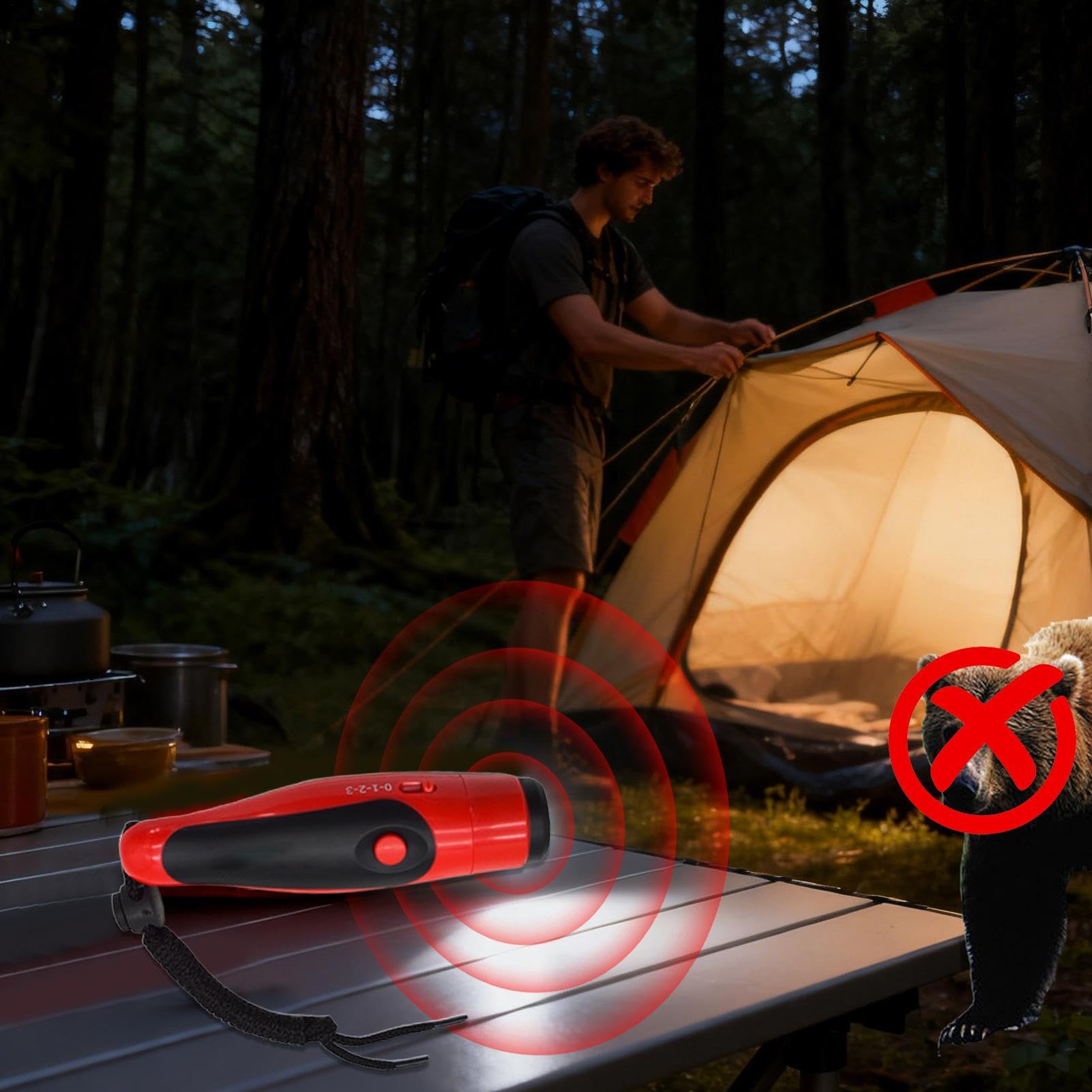 Bärenhorn – Tragbares Schutzgerät, 125 dB, kompakt, einfach zu transportieren, Lufthupen für Sicherheit, laute Hupe, um Tiere zu erschrecken, für Wandern, Überlebensboot, Camping, Boot, Rucksackreisen