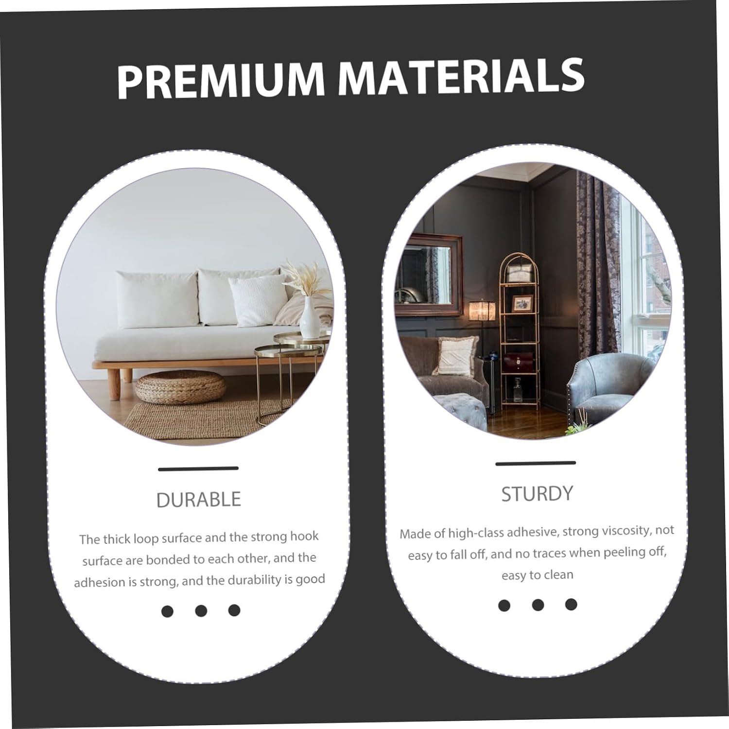 30Pcs White Round Non Slip Carpet Fixed Stickers Double Sided Adhesive Pads for Rugs Furniture Bed Sheets Strong Hook and Loop Peel and Stick Application Prevent Sliding and