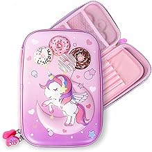 Khasala Brothers® 3D Unicorn EVA Pencil Stationery Pouch Compartment Case for Girls Large Capacity Premium Stylish Stationery Box Random Color (Big Pouch Unicorn)