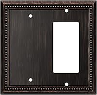 Vista 124 de Henne Bery Sunken Pearls - Placa de pared decorativa resistente para interruptor, cubierta para tomacorrientes (doble dúplex, níquel satinado)