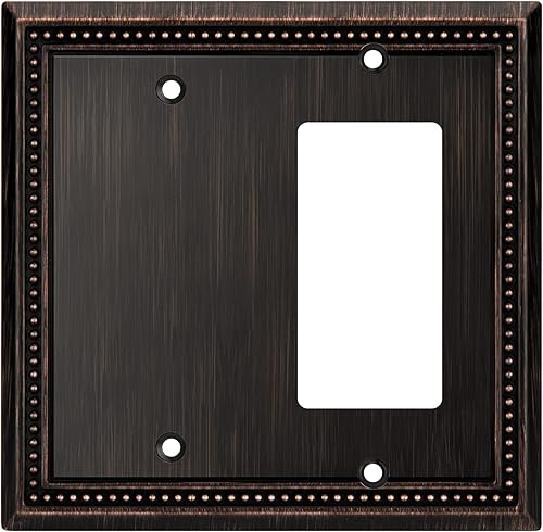 Vista 504 de Henne Bery Sunken Pearls - placa decorativa de pared para interruptor (Palanca simple, 2 unidades, níquel satinado)