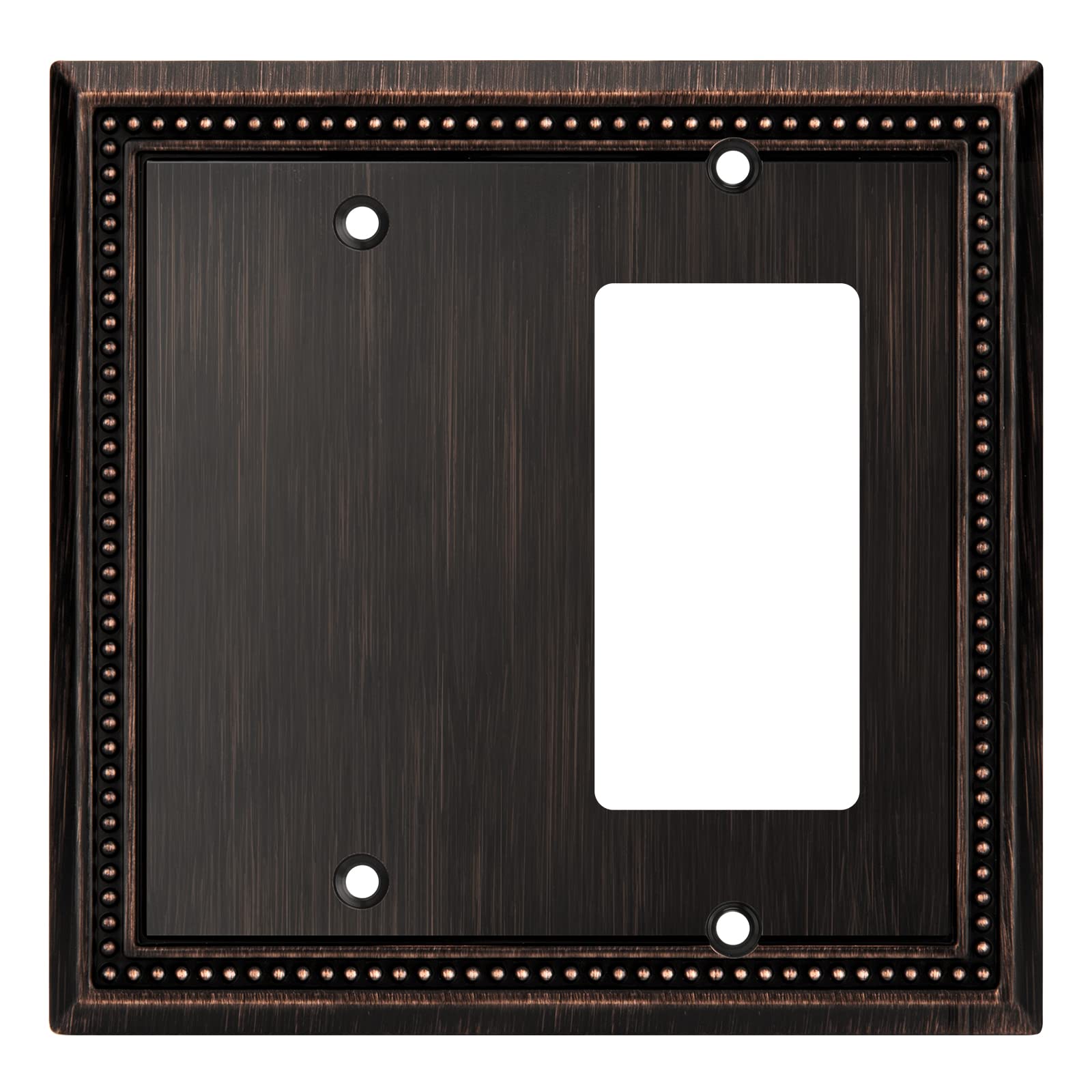 Henne Bery Sunken Pearls Heavy Duty Decorative Wall Plate Switch Plate Outlet Cover (Blank/Decorator, Aged Bronze)