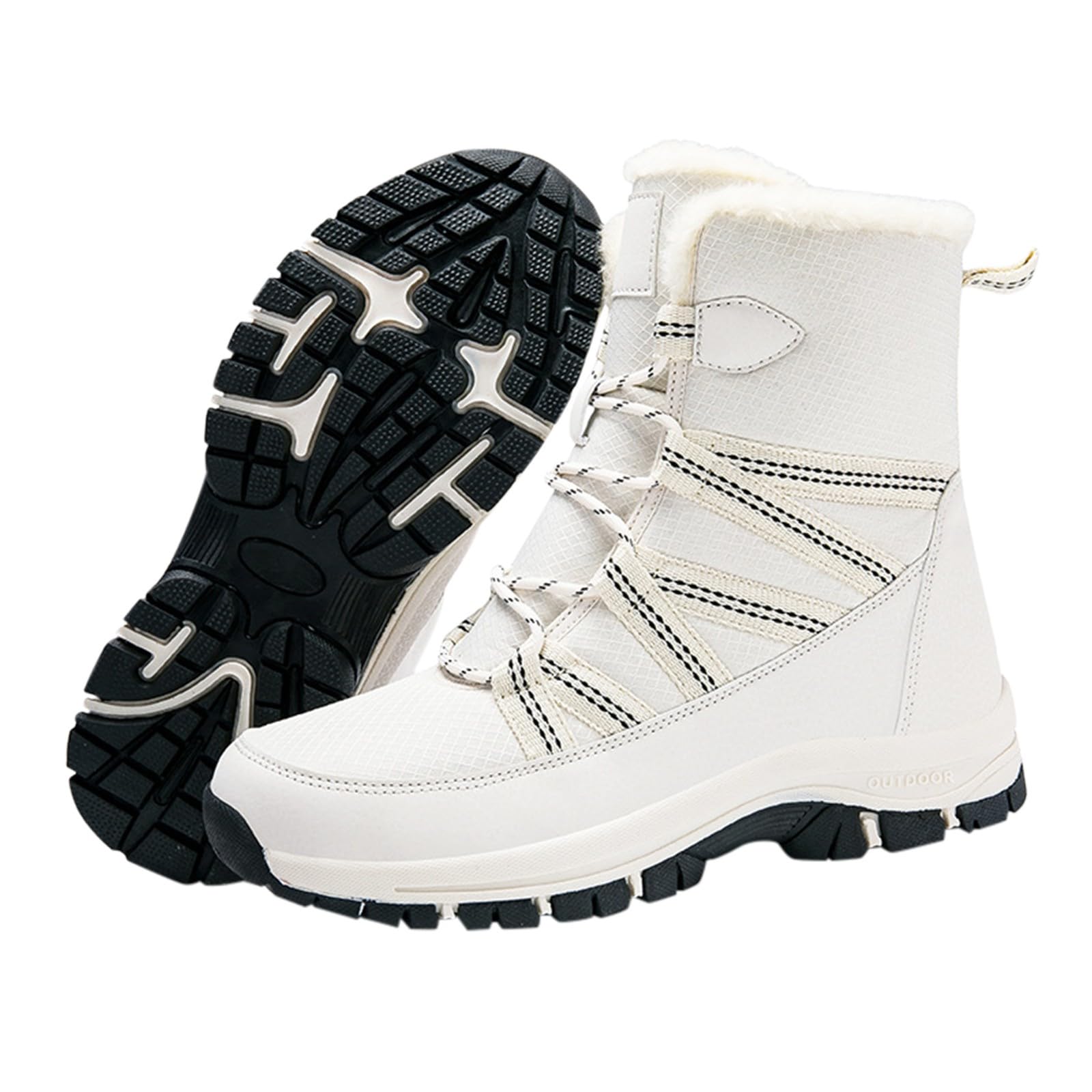 Herren Winterstiefel Warm Stiefeletten Damen Hoch Gefütterte Thermostiefel