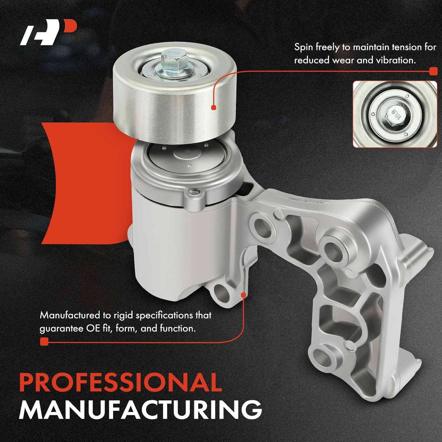 A-Premium Belt Tensioner Assembly with Pulley Compatible with Toyota Camry 2007-2017, Avalon 2005-2018, Sienna, Highlander, RAV4, Venza & Lexus ES350, IS250, RX350, GAS, Replace# 1662031040