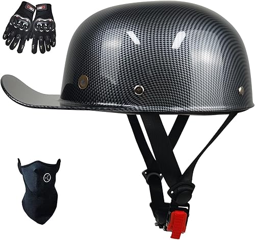 Miniatura 1 de Gorra de béisbol, casco de motocicleta, aprobado por DOT, estilo vintage, cara abierta, unisex, para adultos, medios cascos para scooter,