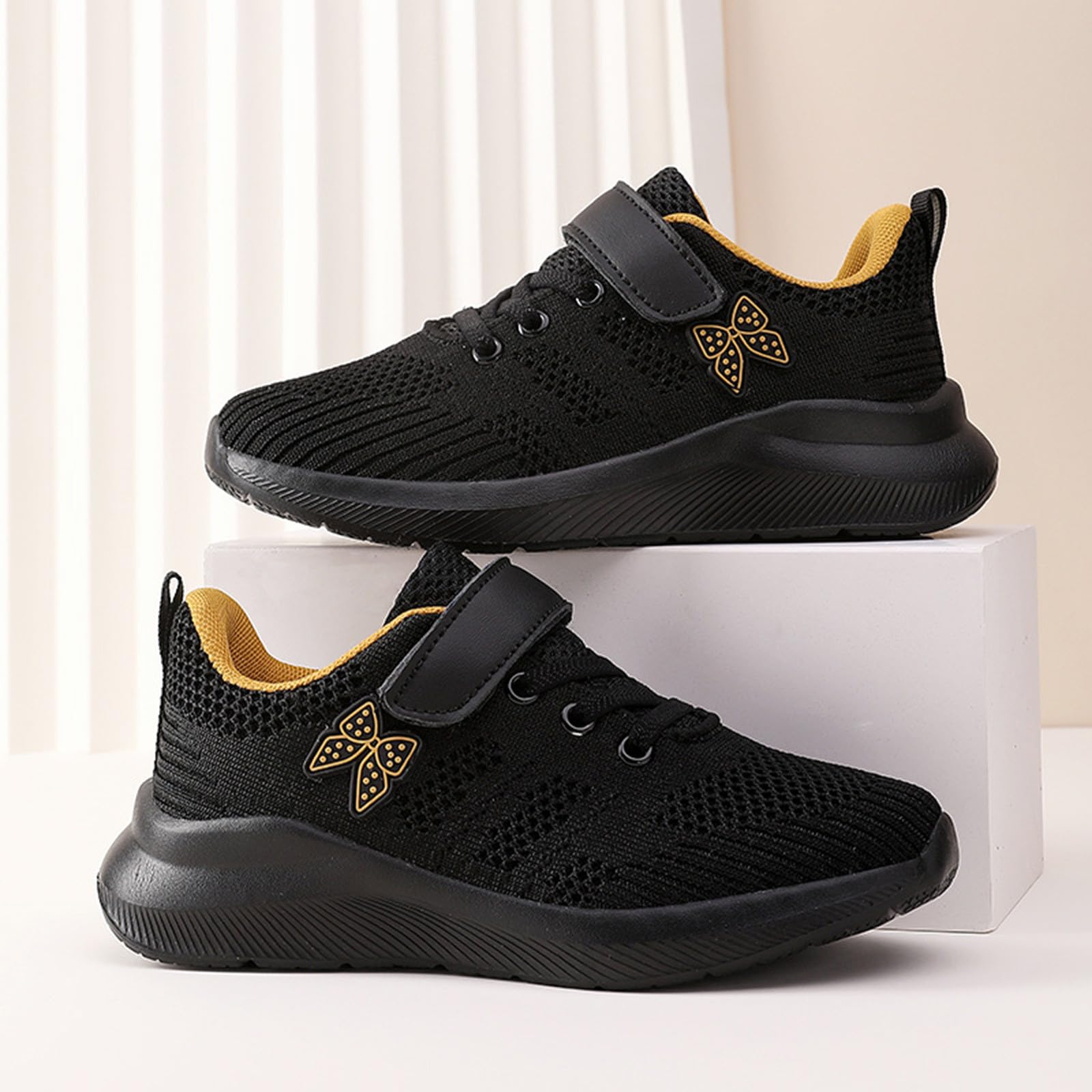 Genérico Moda para niñas Zapatos Casuales,Calzado Deportivo Suave Cierre fácil y práctico Transpirable al Calor Zapatillas de Correr Deportivas Suela Antideslizante Uso en Todo el año