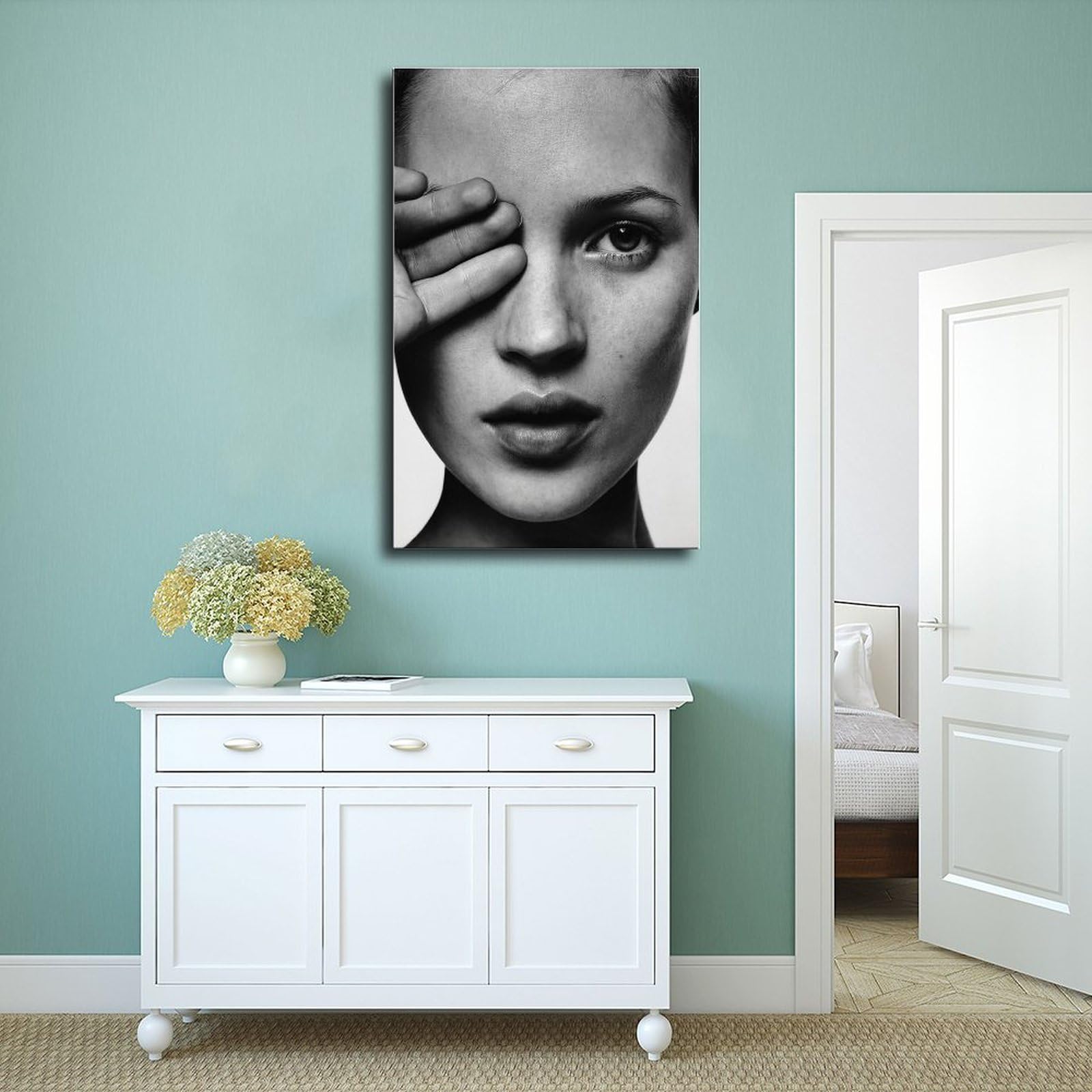 Stampa di Kate Moss, Dito Baffi, Poster di Moda, Arte Murale in Bianco e Nero, Stampa Vintage, Stampe Fotografiche, Stampa di Qualità Museale - Italia