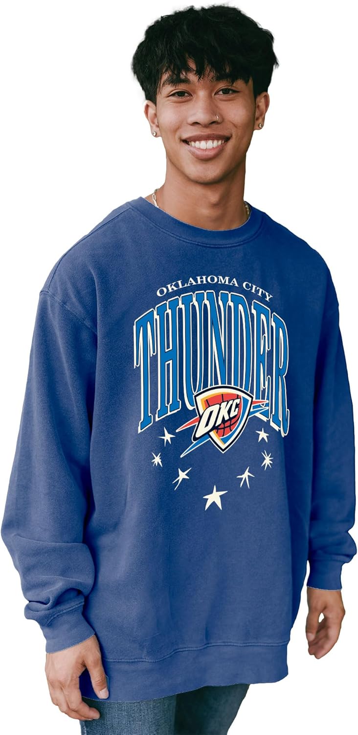 Blue 84 NBA Officially Licensed Crewneck Sweatshirt Ringspun Team Color Stars - Image 2
