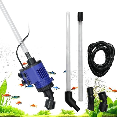 Venus Aqua VS-V1800G Electric Aquarium Gravel Cleaner | Automatic 16W Fish Tank Vacuum & Water Changer | 1080L/H Pump for Sand, Algae & Debris Removal | Blue