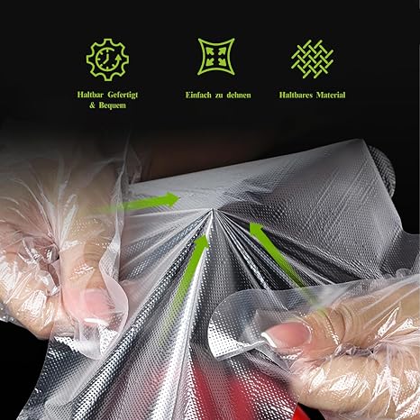Disposable Gloves Transparent Pack of 100 Extra Strong Tear-Resistant TPE Disposable Gloves Powder-Free Latex Free Food Safe Plastic Gloves for Kitchen Cleaning Care and Trade