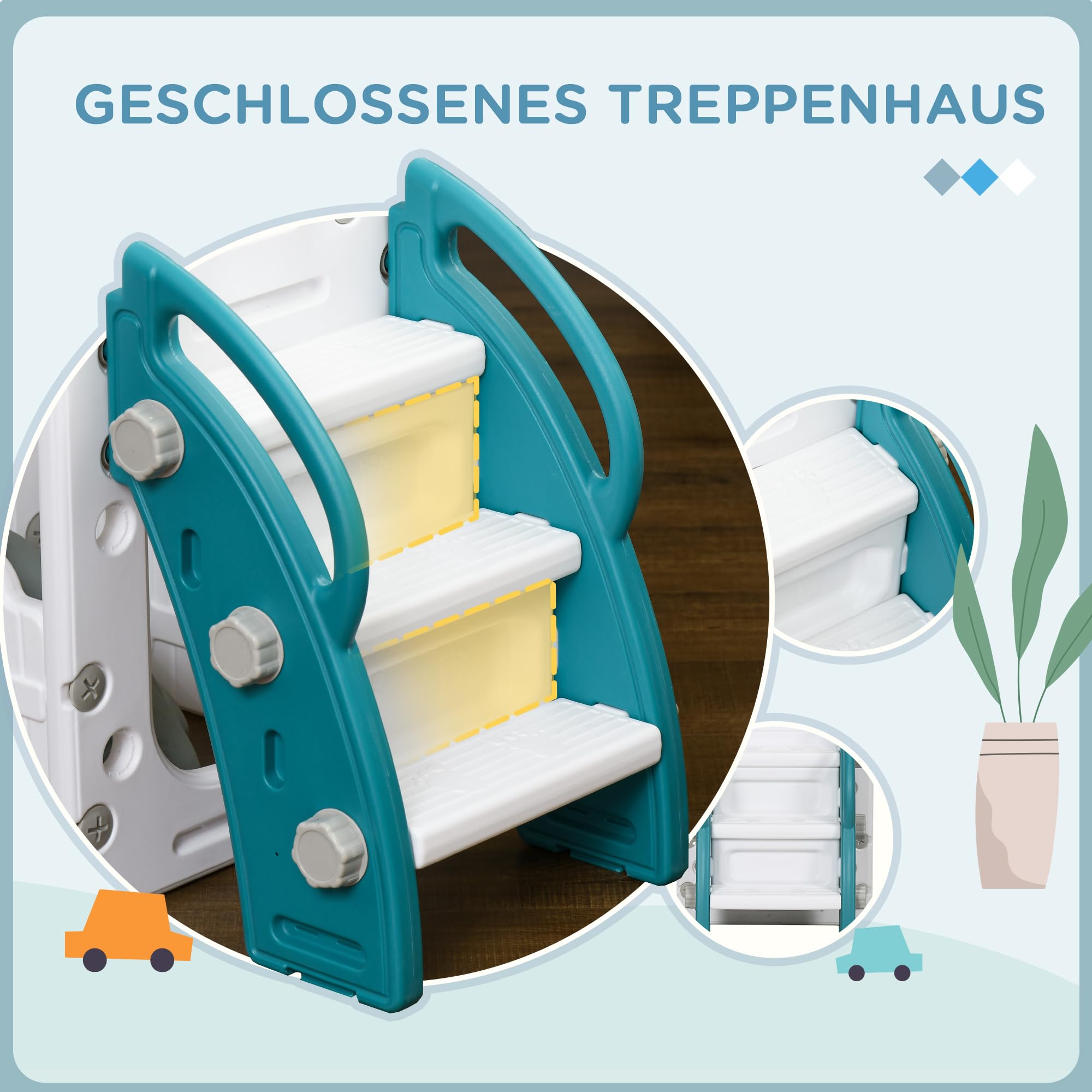 AIYAPLAY Kinder Rutsche 7-in-1 für 1 bis 3 Jahre mit Basketballkorb Gelb | Klettergerüst, Teleskop, Tunnel, Lenkrad, Plattformgang, Gartenrutsche, Kinderrutsche Kleinkinderrutsche, Indoor & Outdoor