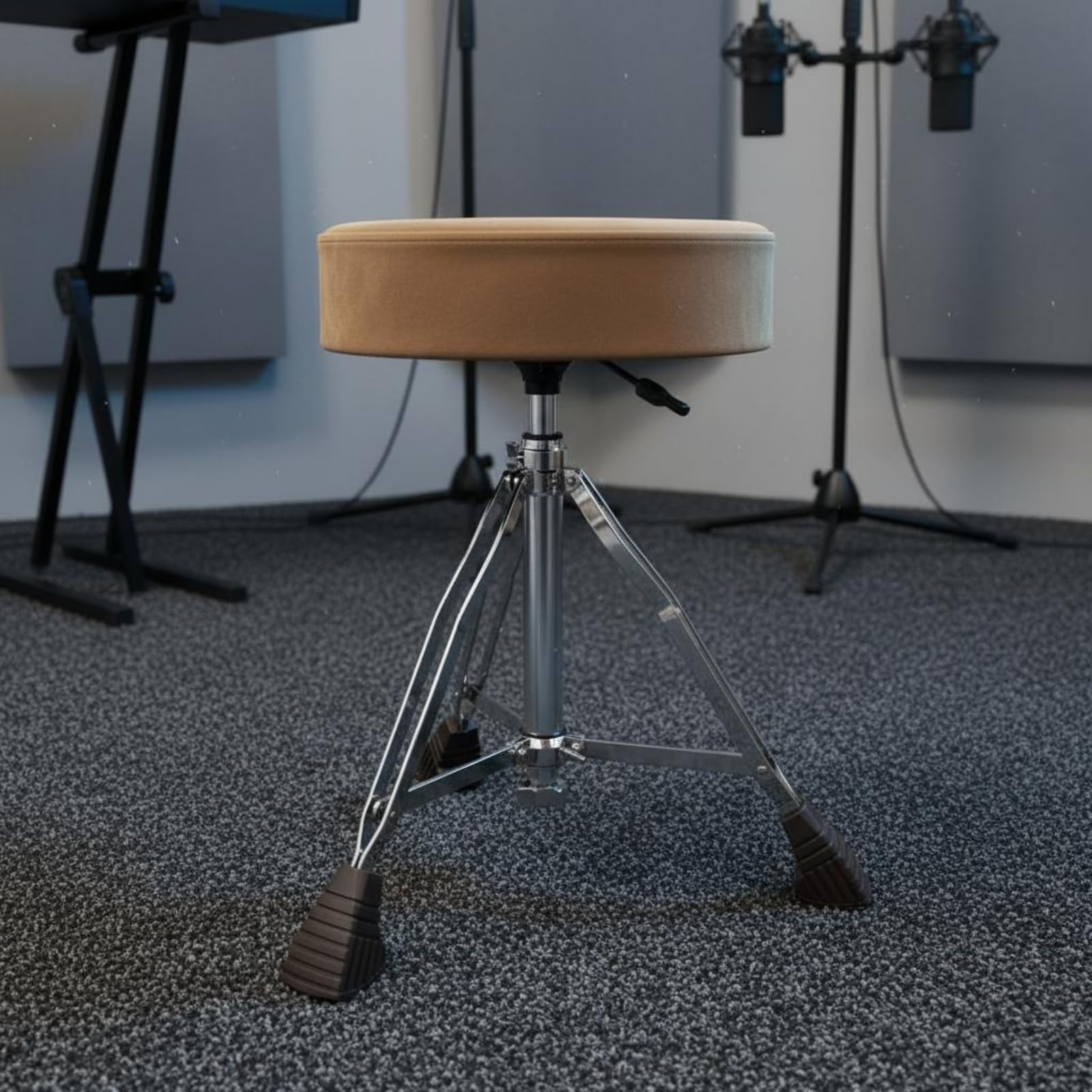 Taburete Regulable de Batería Antideslizante Taburete Neumático de Batería Carga Fuerte Asiento Musical para Bateristas, Escenario