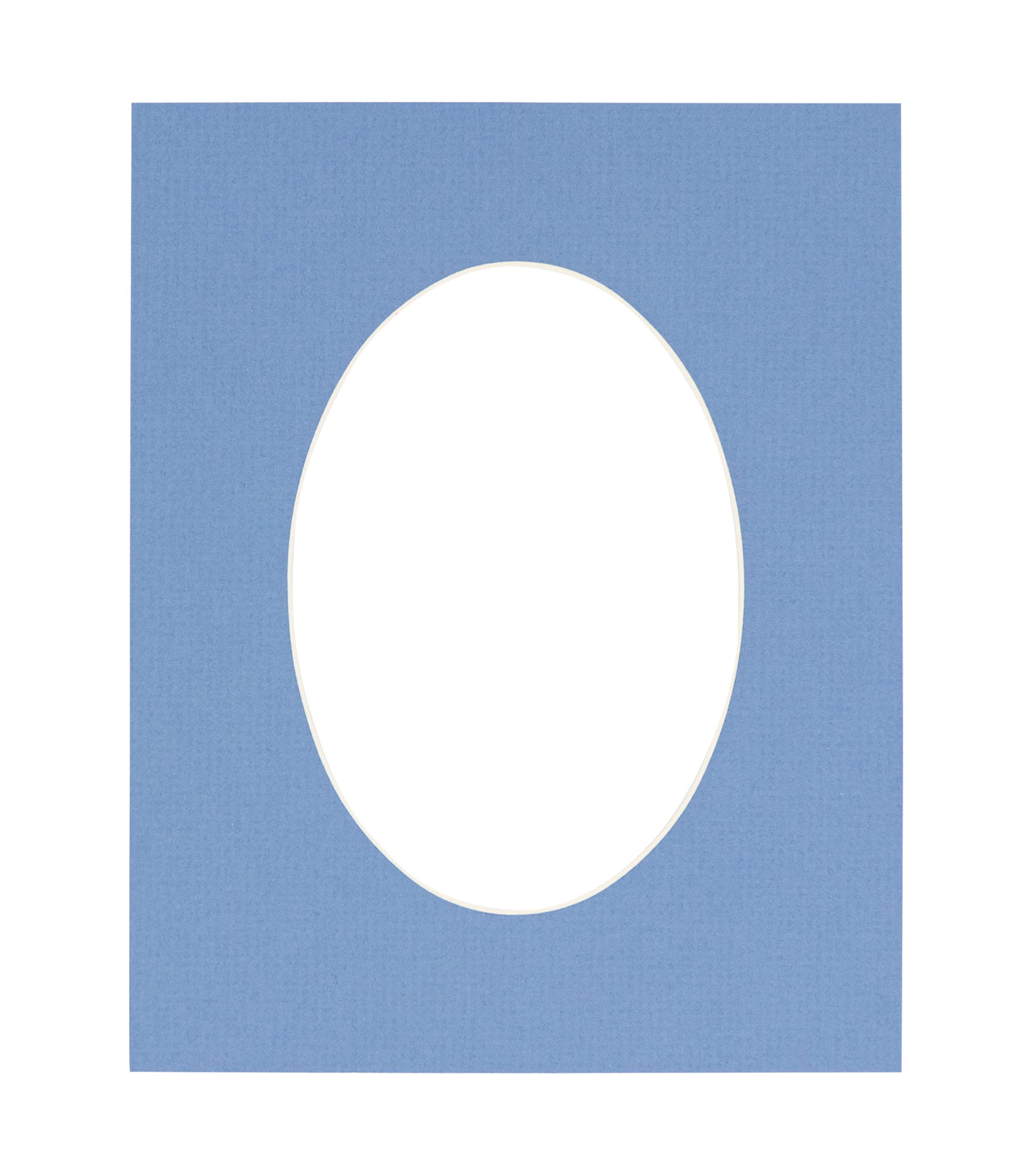 13x19 Mat Bevel Cut for 11x15 Photos - Precut Brittany Blue Oval Shaped Photo Mat Board Opening - Acid Free Matte to Protect Your Pictures - Bevel Cut for Family Photos, Pack of 1 Matboard Show Kit