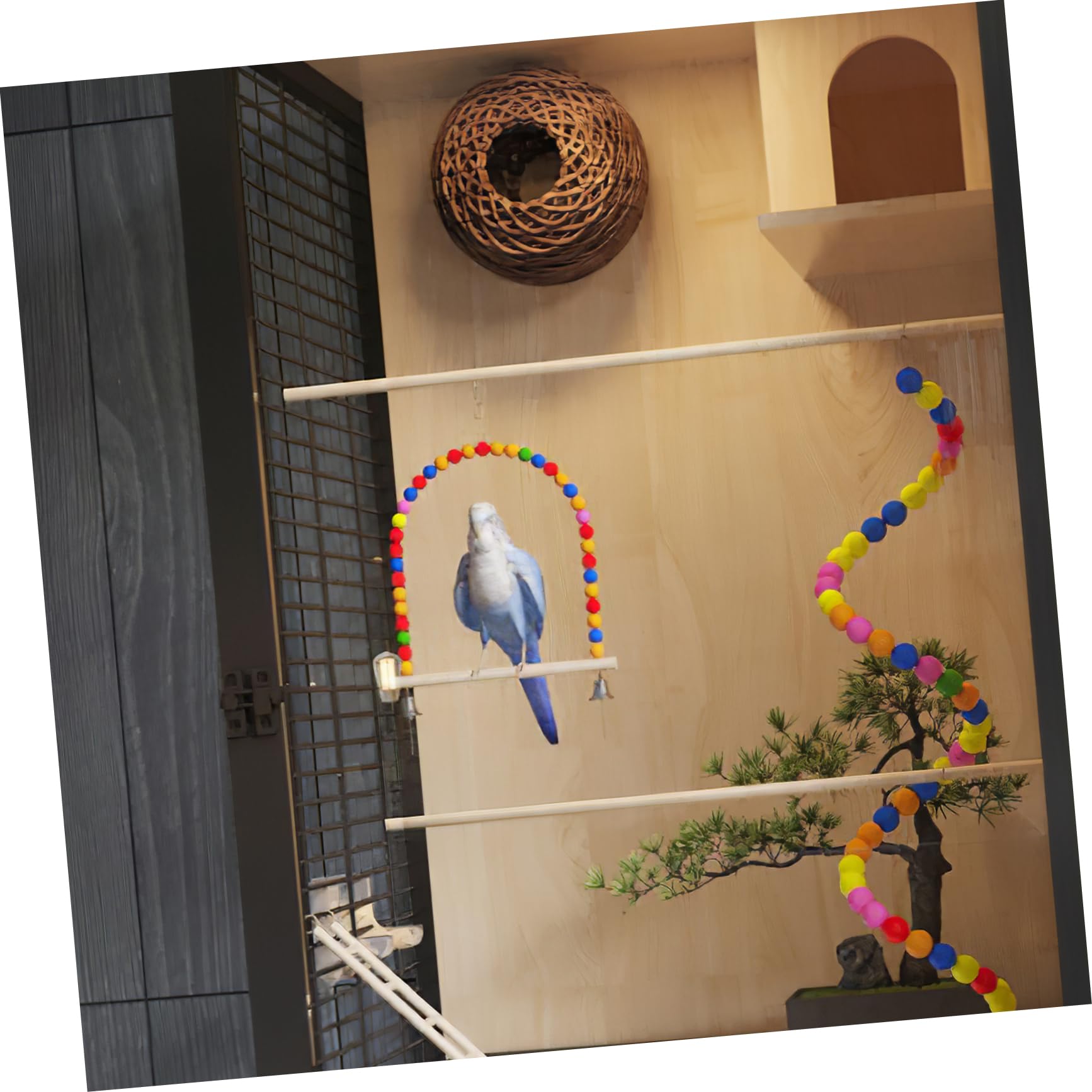 HEMOTON Juguete de Entrenamiento para Loros y Pájaros de Plástico, Fácil de Transportar y Almacenar, Estructura Simple para Estimular la Inteligencia Entretenimiento Color Aleatorio