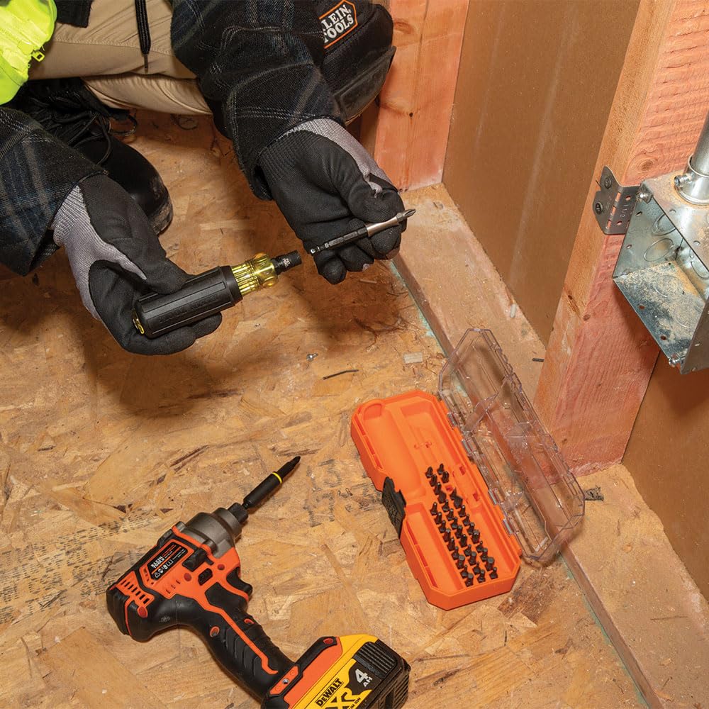 Klein Tools 32501HD KNECT - Juego de destornilladores y tuercas de 46 piezas con clasificación de impacto y caja MODbox, 39 brocas, 4 destornilladores de tuerca, soporte de brocas, mango