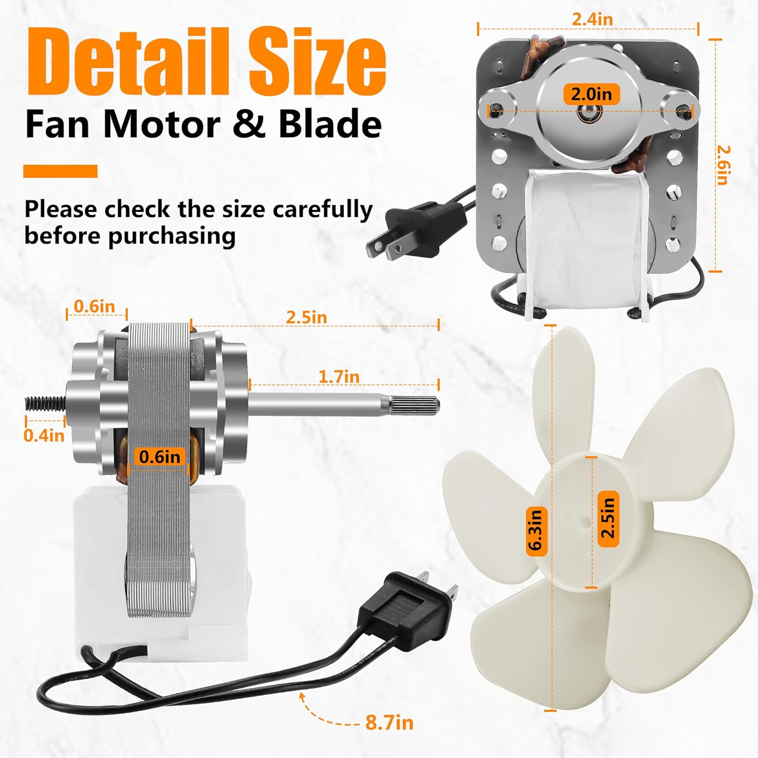 S1200A000 Quiet Bathroom Vent Fan Motor Replacement Compatible with Br-oan Nu-Tone 686, M686, 687, 870 Electric Motor - 50CFM 3000RPM 120V Bathroom Exhaust Fan Motor by Fetechmate
