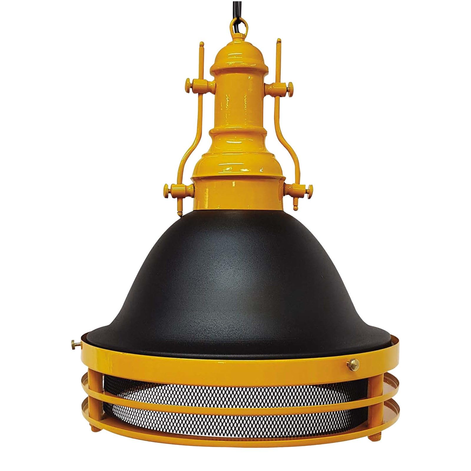 bamyum Turami Hanging Lamp Industrial Pendant Light, 32 cm Lamp Shades, Modern Metal Kitchen Island Lights, E27 Pendant Lamp for Living Room and Dining Room, Black Pendant Light