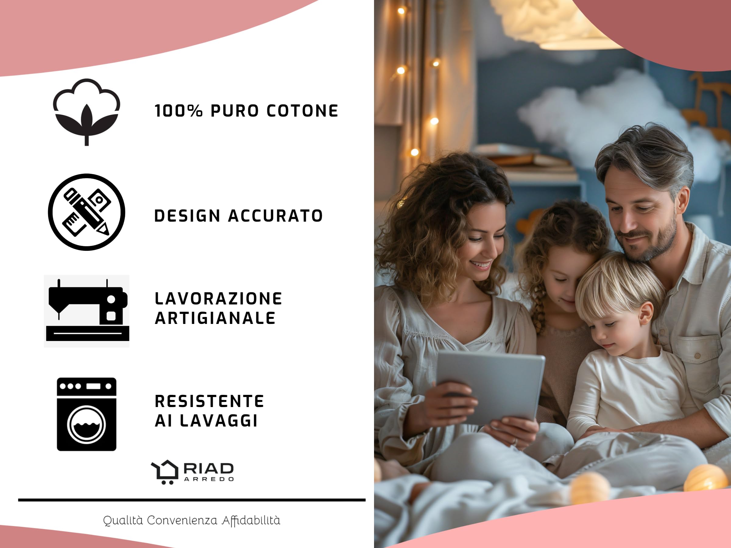 Riad Arredo Set Completo Lenzuola Matrimoniale 100% Cotone Minimal Con Balza in Raso - Completo Letto Tinta Unita Morbido Puro Cotone Elegante (Salvia)