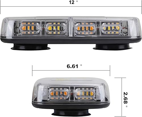 Miniatura 9 de ASPL 48LED - Luz estroboscópica para techo, alta visibilidad, advertencia de seguridad de emergencia, barra de luz estroboscópica LED con base