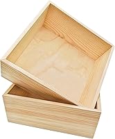 Vista 13 de Paquete de 4 Cajas Organizadoras de Almacenamiento de Manualidades de Madera Sin Terminar, Caja de Madera Rectangular de 6 x 4 x 2.4 pulgadas, Caja